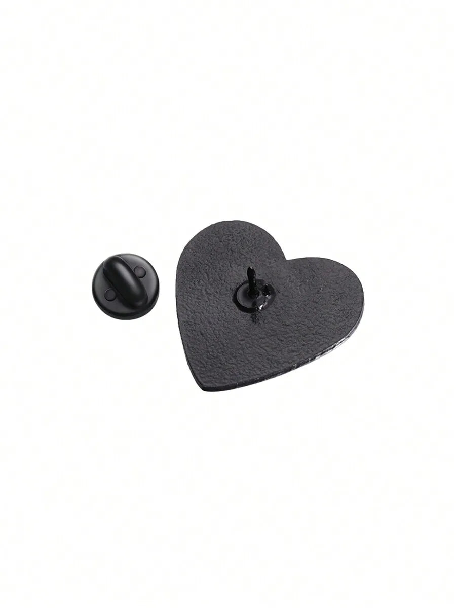 1pc Simple Pink Heart Geometric Style Brooch Pin, Suitable For Men And Women Daily Wear, Jewelry Accessory With 'Be A Good Human