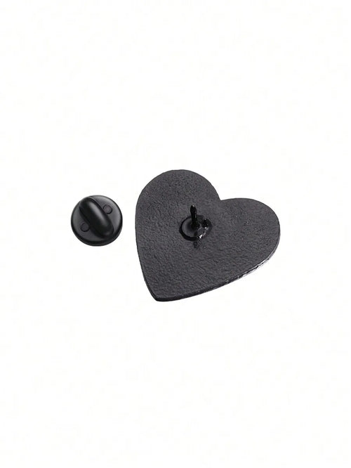 1pc Simple Pink Heart Geometric Style Brooch Pin, Suitable For Men And Women Daily Wear, Jewelry Accessory With 'Be A Good Human