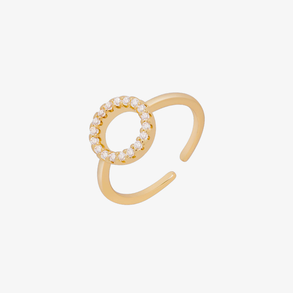 Adjustable Circle Sparkle Ring